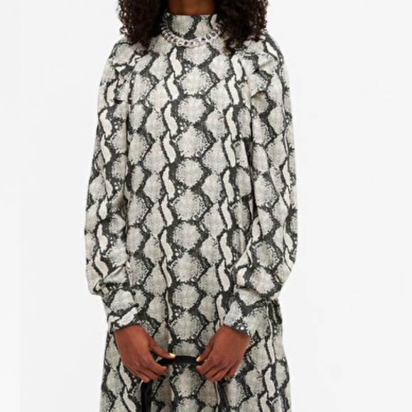 New Monki Midi Grey Dress size S loose - Picture 2 of 7